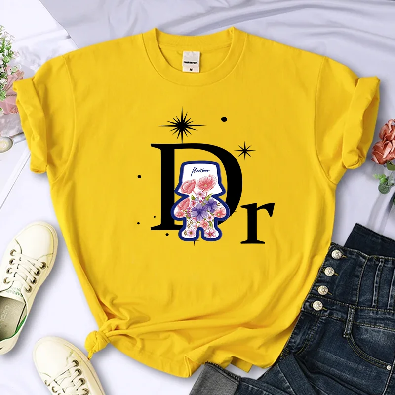 Роскошный бренд Flower BearFor женская высококачественная летняя футболка с принтом
