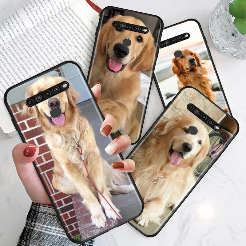 

Golden Retriever Dog Cute For LG K92 V60 V50S V40 V35 V30S G8X ThinQ K50S K40S K71 K22 K61 Q60 Soft Black Phone Case