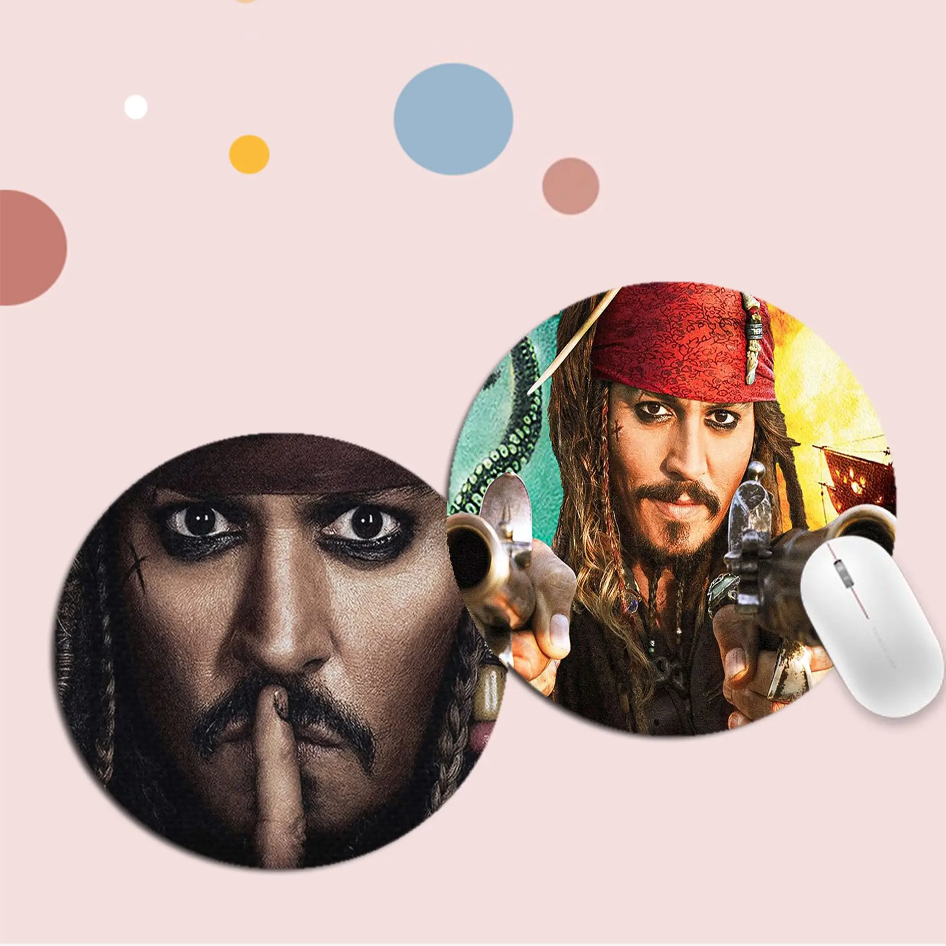 

Pirates Of The Caribbean Non-slip Round Desktop Desk Mat Kawaii Gaming Accessories Writing Pad Mouse Pad For Teen Girls Bedroom