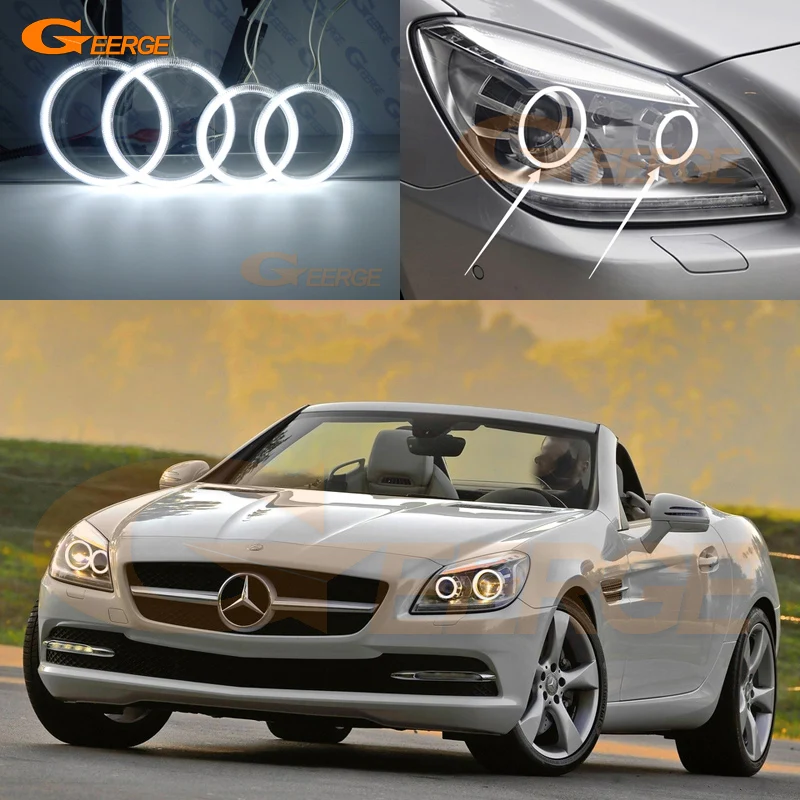 For Mercedes Benz SLK Class R172 2011-2015 pre Facelift Headlight Excellent Ultra bright CCFL Angel Eyes kit halo rings