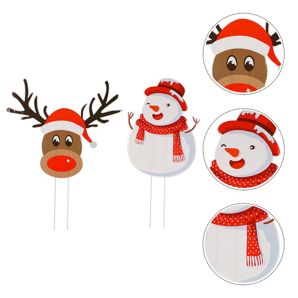 

Christmas Signs Garden Lawn Stakessign Stake Decor Decorations Santa Holiday Merry Christma Decoration Yard Pathway Reindeer