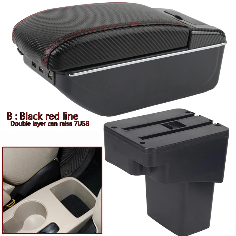 

Автомобильный подлокотник для Hyundai Accent RB Solaris 2011-2016, центральный подлокотник для консоли, подлокотник из углеродного волокна и кожи 2012, 2013, 2014, 2015