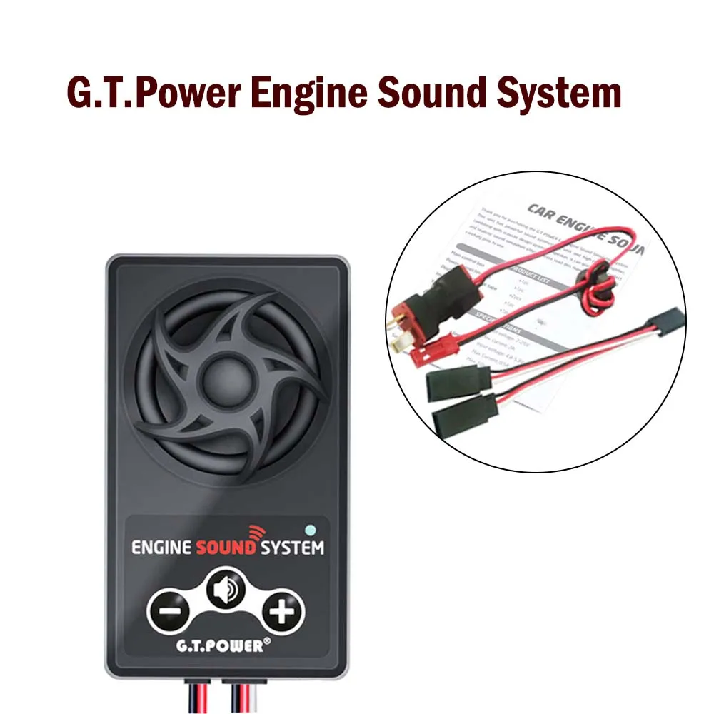 

G.T. Мощность двигателя, звук, имитация системы, встроенные 58 видов имитации звука для 1/10 радиоуправляемого автомобиля Axial SCX 10 II WRAITH TRX4