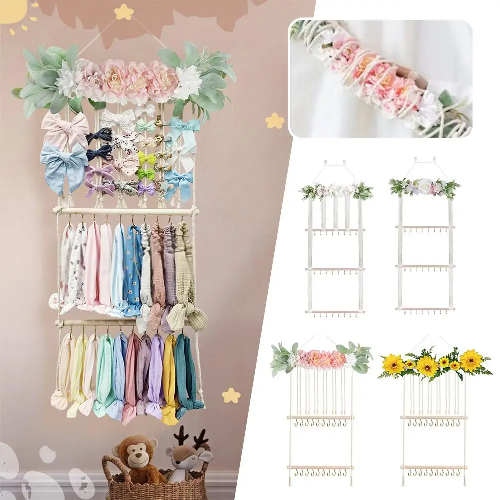 

1 шт., держатель для головной повязки, органайзер для бантов для волос, настенное украшение для девочек, аксессуары для волос D6R6