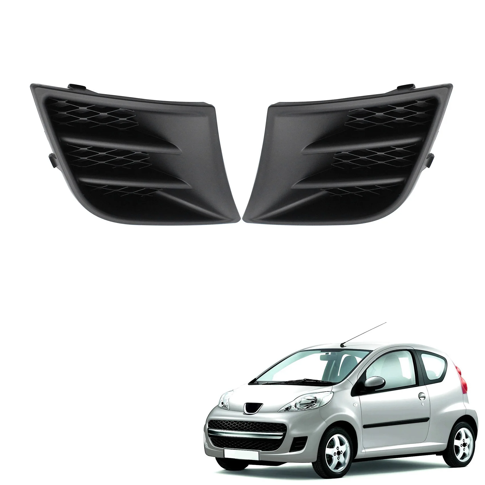 Черный Передний левый бампер для Peugeot 107 2009-2012 решетка гриля противотуманная