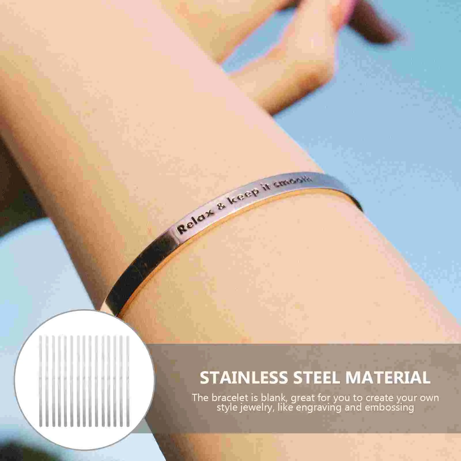 18 шт. браслет из нержавеющей стали заготовки для манжет принадлежности ювелирных