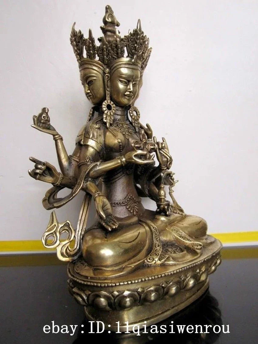 MOEHOMES 8 &quotТибетская бронза Ushnishavijaja 3 лицо 6 рук статуя Будды металлические изделия