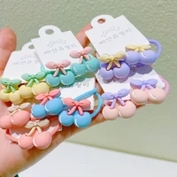 2022 new cute cherry kids hair ring korean candy color hair elastics hair rope rubber bands for girls baby hair accessories gift