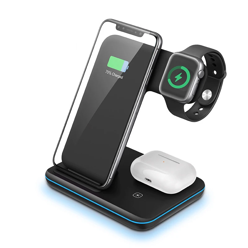 

RYRA 15W 3 In 1 Qi Wireless Charger Stand For Samsung S22 S21 IPhone 13 12 11 Airpods Fast Charging Dock Station For Apple Watch