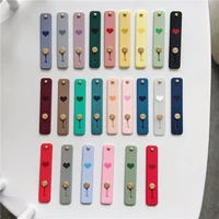 cute candy with heart color silicone wristband finger ring grip phone hand band holder universal push pull stick phone bracket