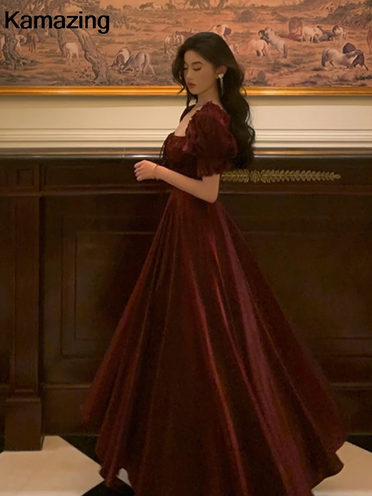 Элегантное романтическое платье принцессы во французском стиле с длинным