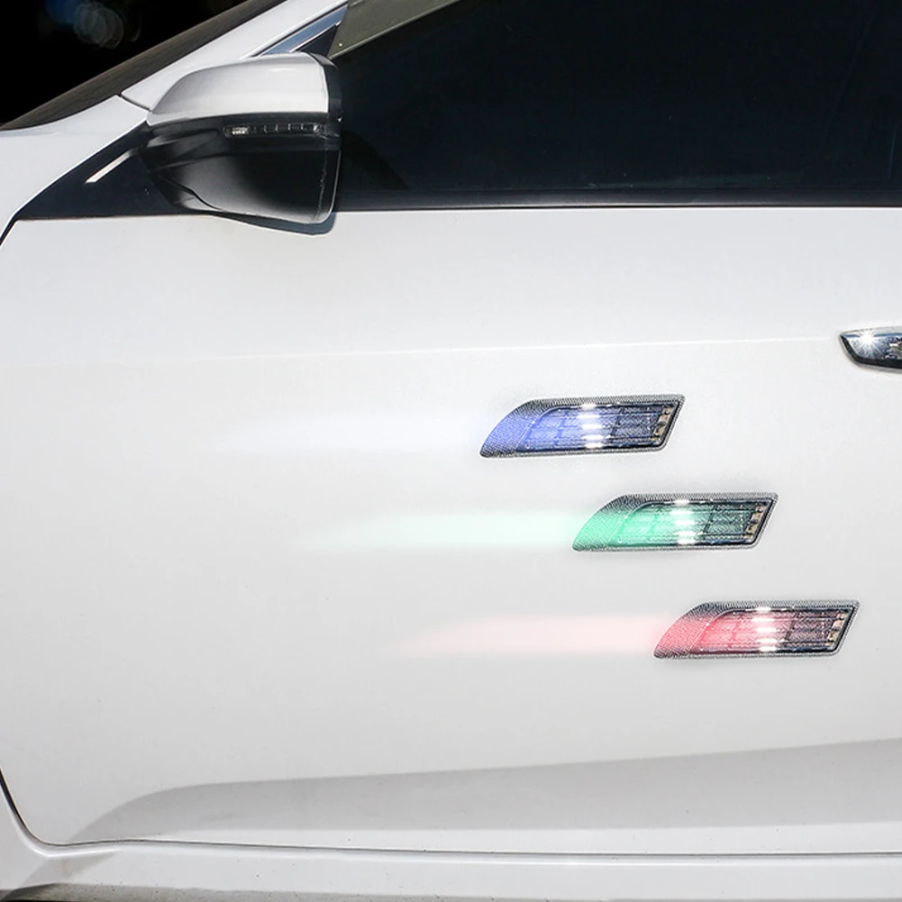 

2Pcs/Set High Quality Car Side Air Flow Vent For Fender Hole Cover Intake Grille Duct Decoration Rhinestone With Solar LED Light