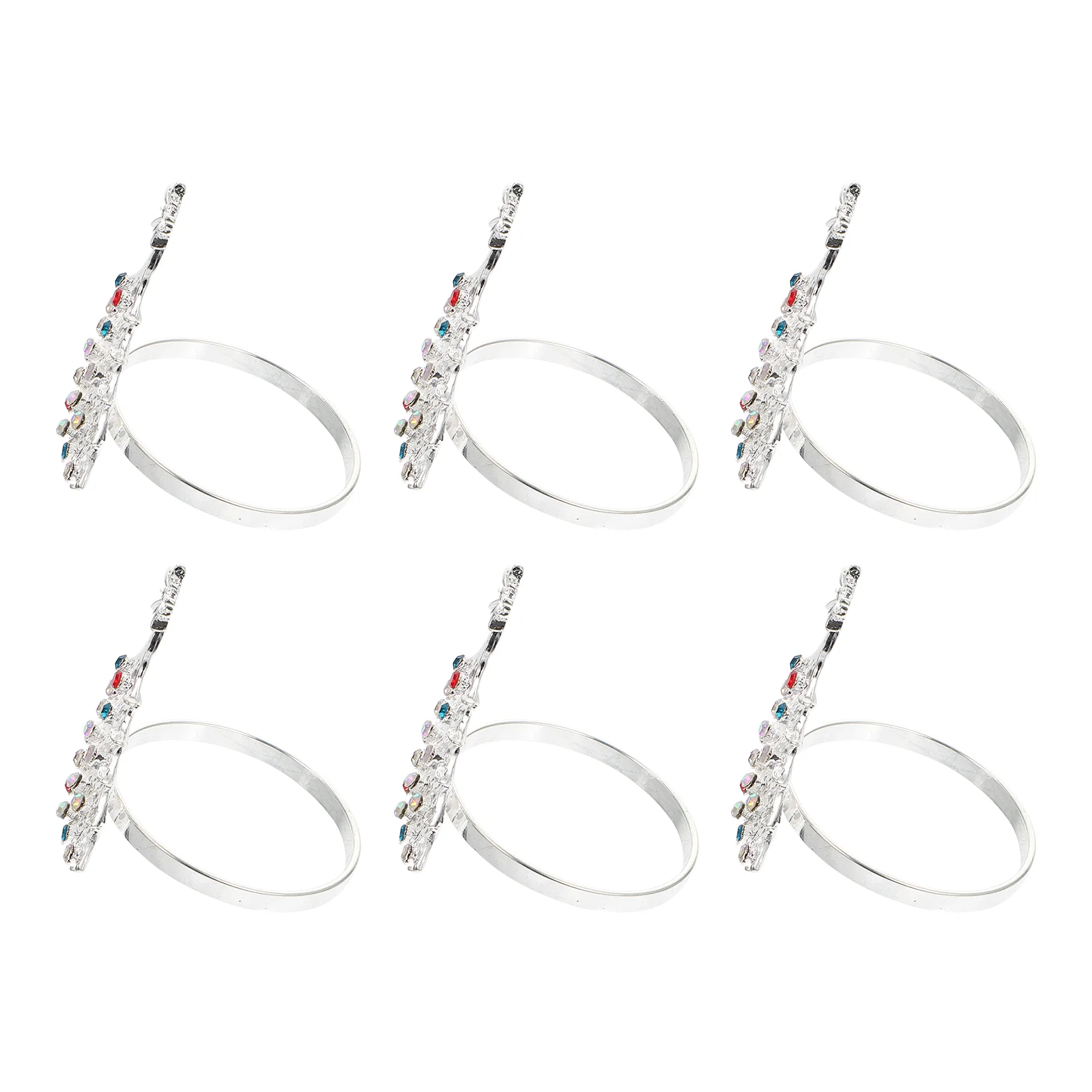 

6pcs Creative Christmas Napkin Buckles Lovely Xmas Napkin Buckles (Silver)