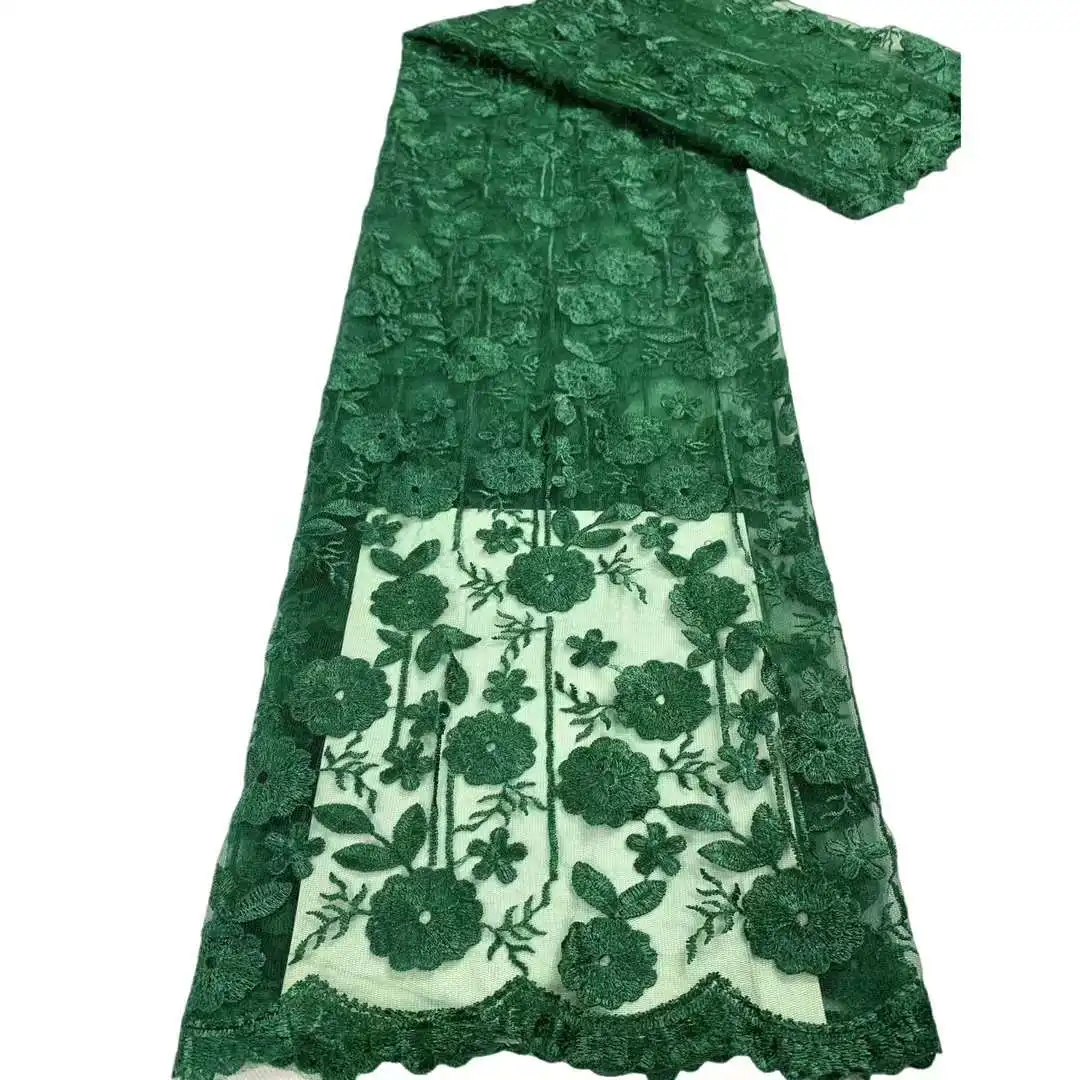 

Африканская кружевная ткань, красивая Цветочная вышивка, оптовая продажа, товары для выпускного вечера, женское платье, бесплатная доставка юбкой двора