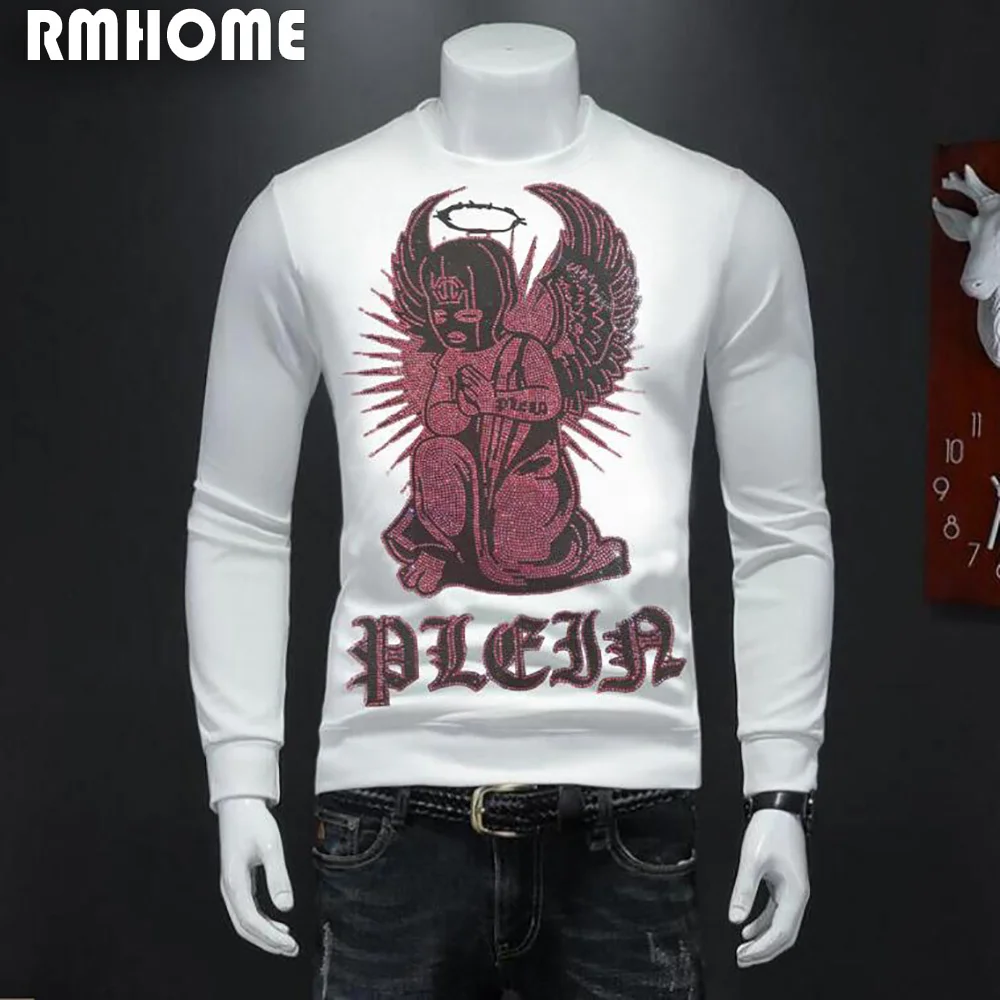 

Hoodies Jesus Angel Unisex Tops Hot Diamond Design Hip-hop Homme Sweater Causal Loose High-quality Male Pullover Men’s Clothing