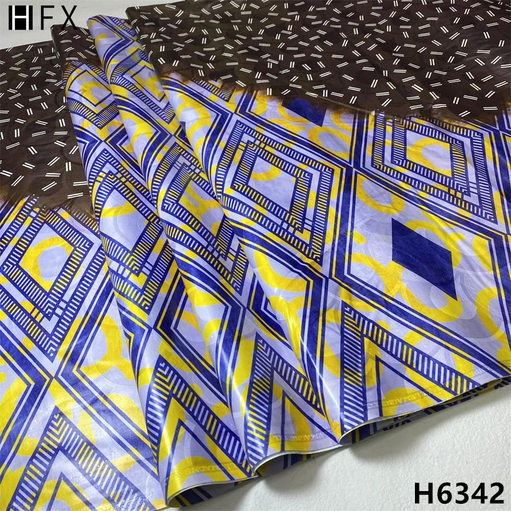 

Высококачественная африканская кружевная ткань Bazin HFX 2022, 4 метра, ткань из искусственного хлопка, ширина 160 см для мужчин и женщин, H6342