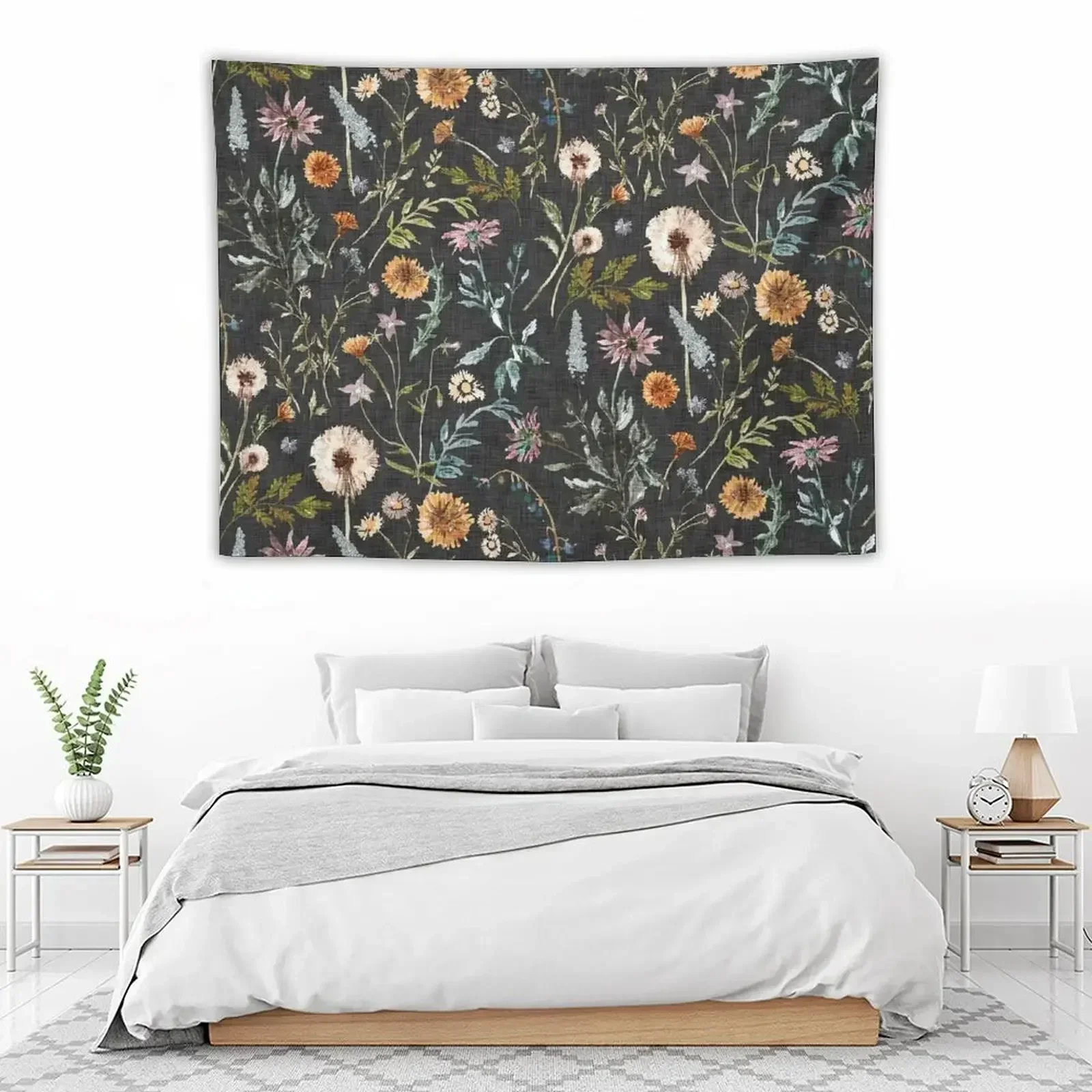 Wylde Fleur (черный) Гобелен Украшения для спальни Настенный гобелен