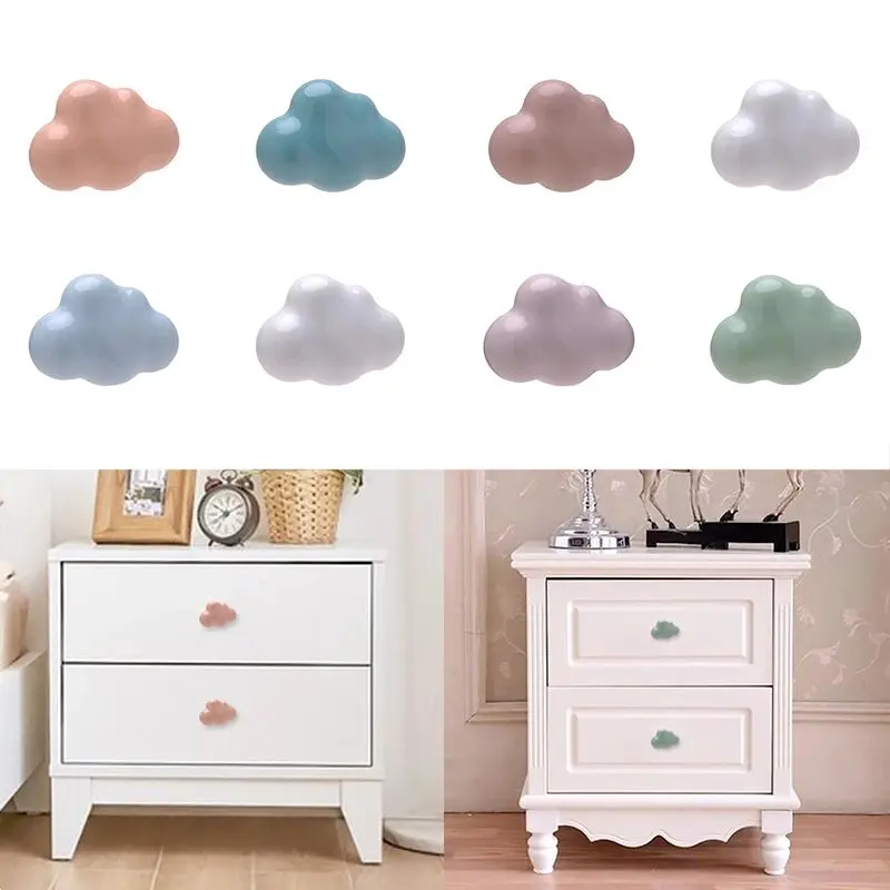 

Ceramic Cabinet Handles Drawer Pulls Knobs Cloud Cupboard Knobs for Kids Room Kitchen Cabinets Closets Toy Organizer Box decor