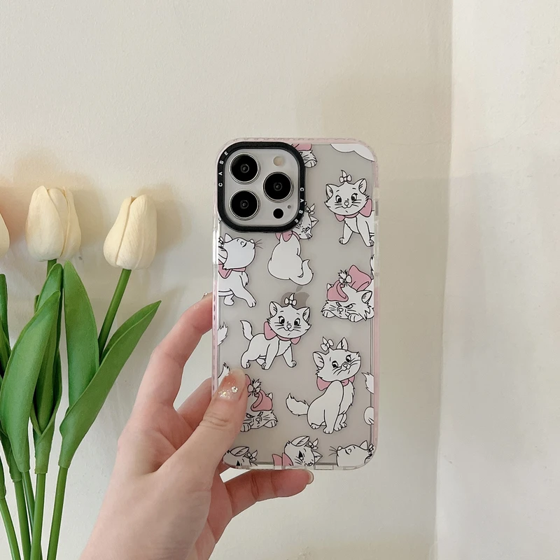 

Прозрачный телефонный чехол Ins с забавным милым мультяшным котом для iPhone 11, 12, 13 Pro, Xs Max, Xr, X, 7, 8, мини-Чехлы Pulse 2, силиконовый мягкий чехол