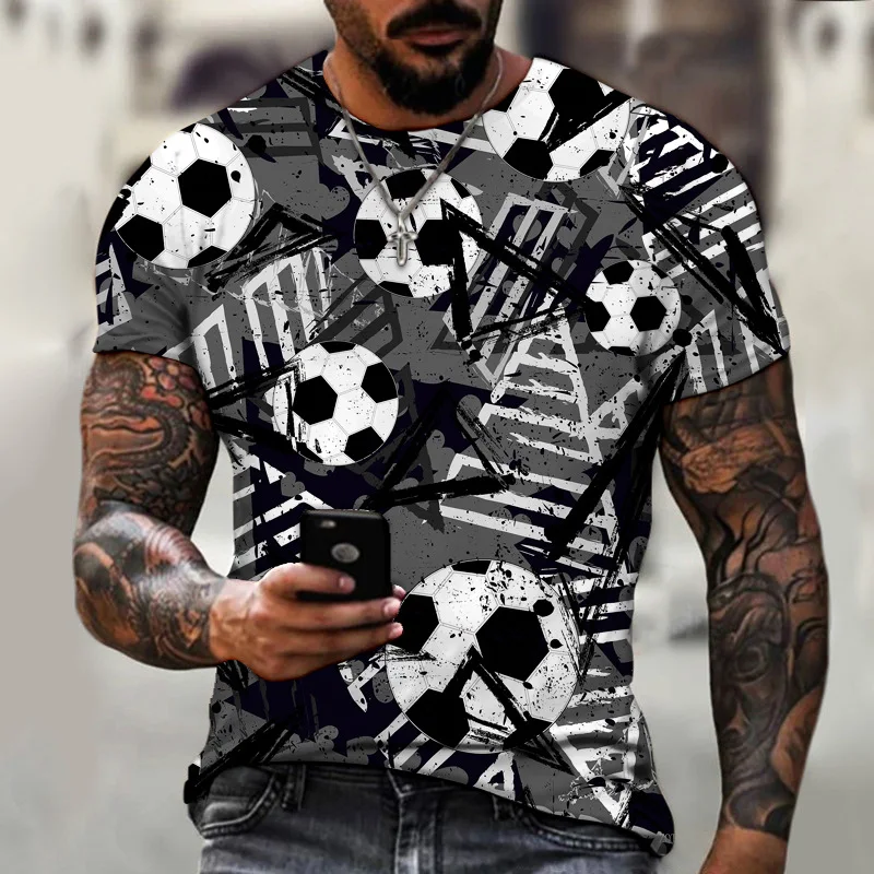 

Graffiti Fun Hip Hop Style Street Football Art Creative New Summer Men's T-Shirt Short Sleeve Harajuku Sports Top Free Shipping