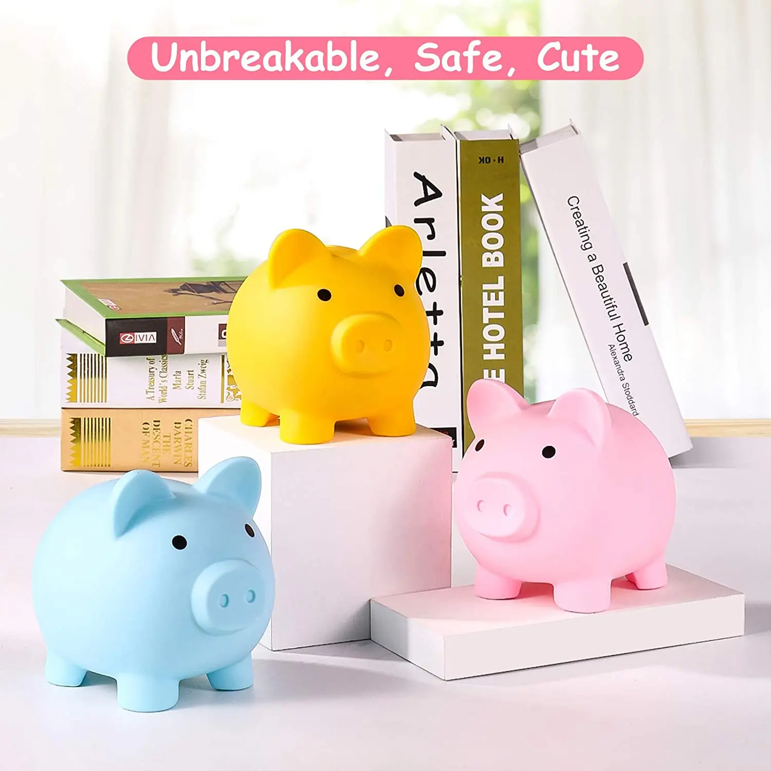 

Money Bank Cute Plastic Pig Money Saving Box Home Decor for Boys Girls Birthday Practical Gifts Children Piggy Money Bank