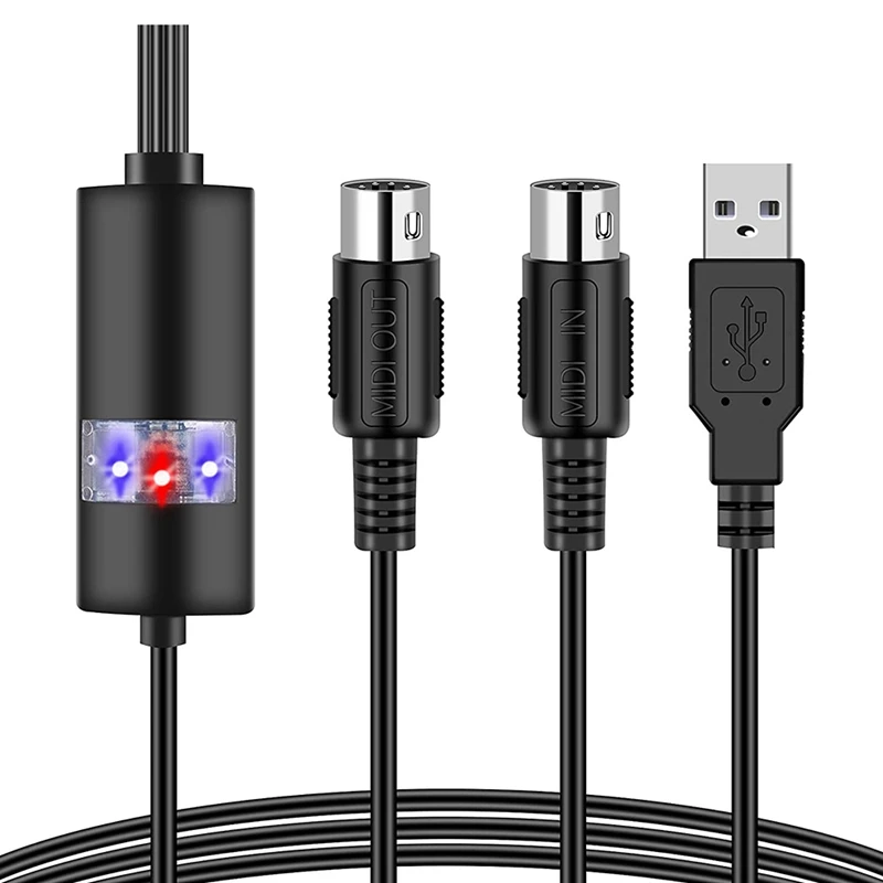 Кабель MIDI с USB-кабелем переходник на USB для подключения клавиатуры Piano к