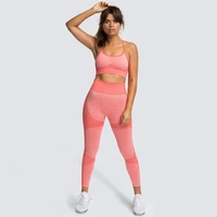 yoga vest set european and american sports running seamless fitness bra nine point pants set multi color optional