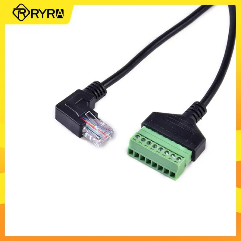 

RYRA Rj45 Male To 8 Pin Screw Terminal Network Adapter Cable Screw Fixing 90 Degree Elbow Network Wire Transfer Extension Wire