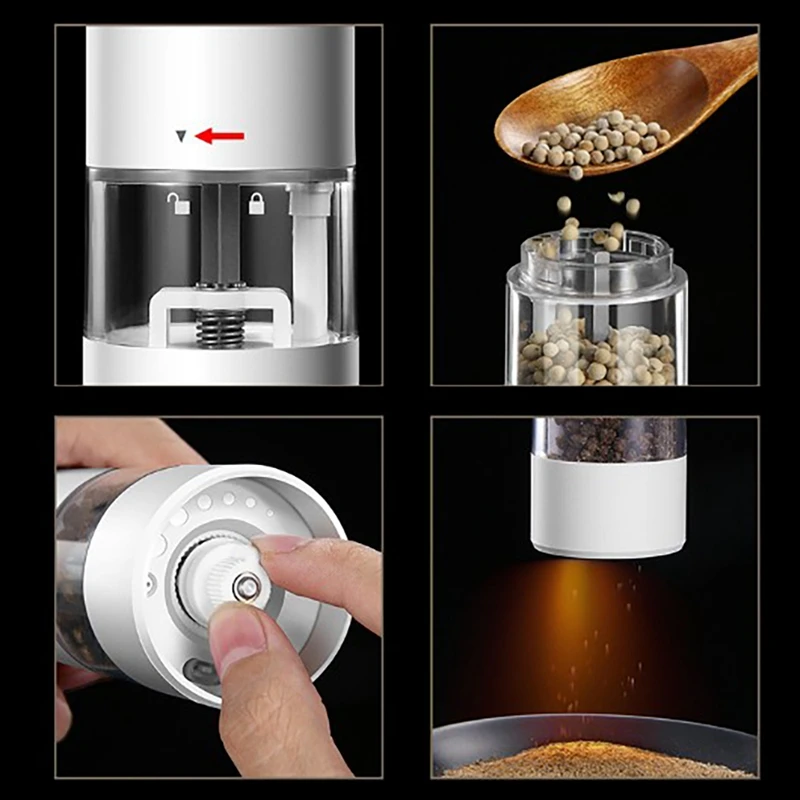 

Электрическая регулируемая перезаряжаемая мельница для специй, набор для соли и перца, кухонные инструменты для барбекю