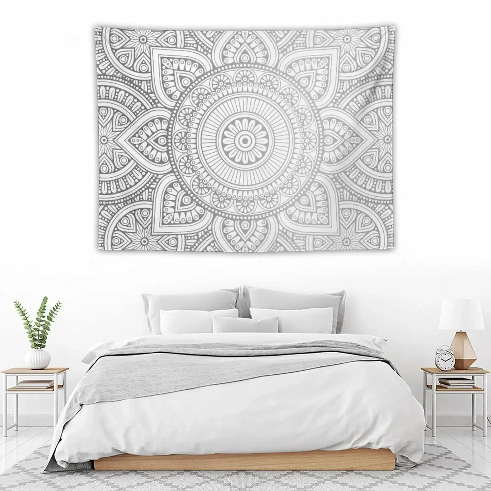 Серебряный гобелен с рисунком мандалы настенные гобелены украшения для комнаты