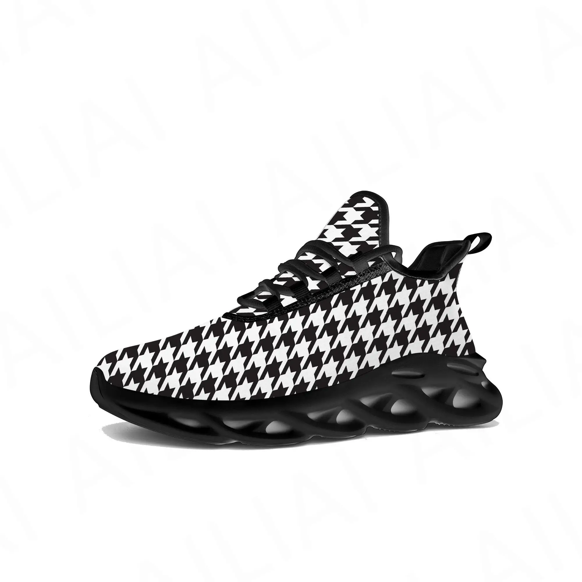 

Houndstooth Pattern Flats Sneakers Mens Womens Pop Sports Running High Quality Sneaker Lace Up Mesh Footwear Tailor-made Shoe