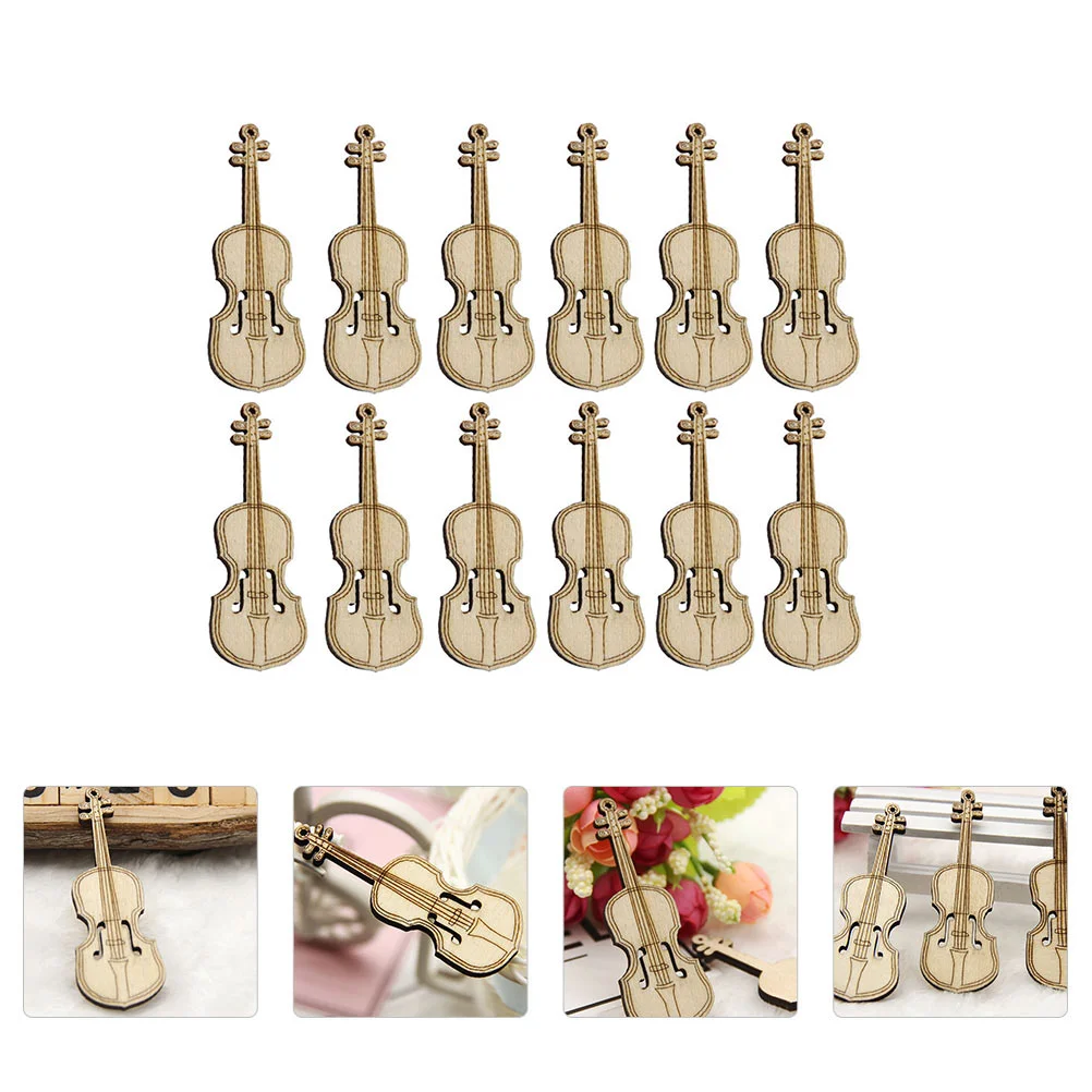 

Violin Mini Miniature Musical Wood Decoration Toy Ornaments Wooden Ornament Model Instrument Unfinished Diy Instruments Horn