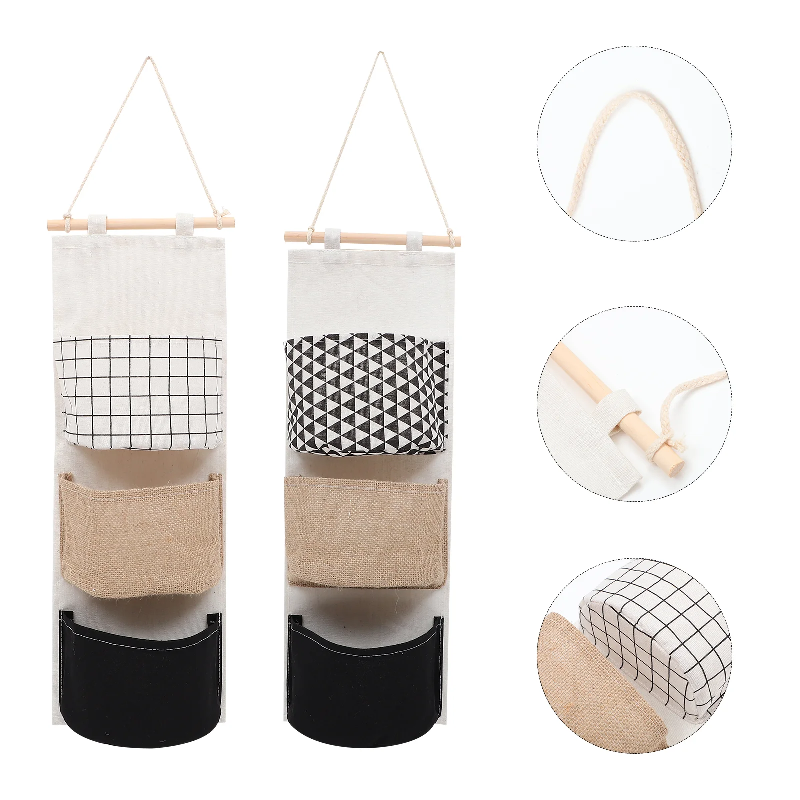 

2 Pcs Storage Bags Wall Mounted The Door Organizer Hanging Baskets Organizing Phone Pouch