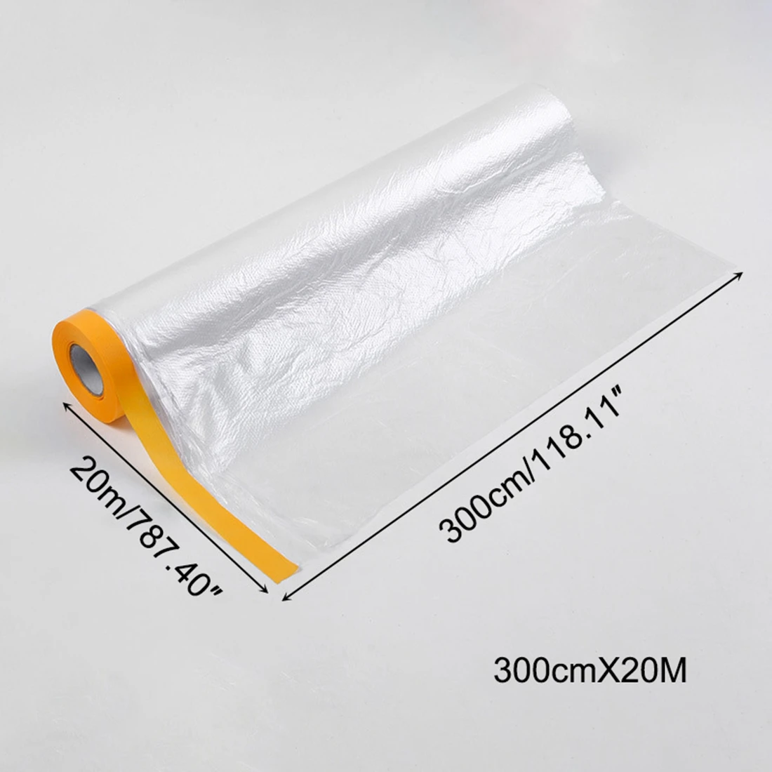 Длина 20 м, ширина 110–450 см, маскирующая пленка для автомобильной краски, защитная пленка, пластиковая предварительно заклеенная полиэтиленовая пленка, бумажная мебель, пылезащитный чехол