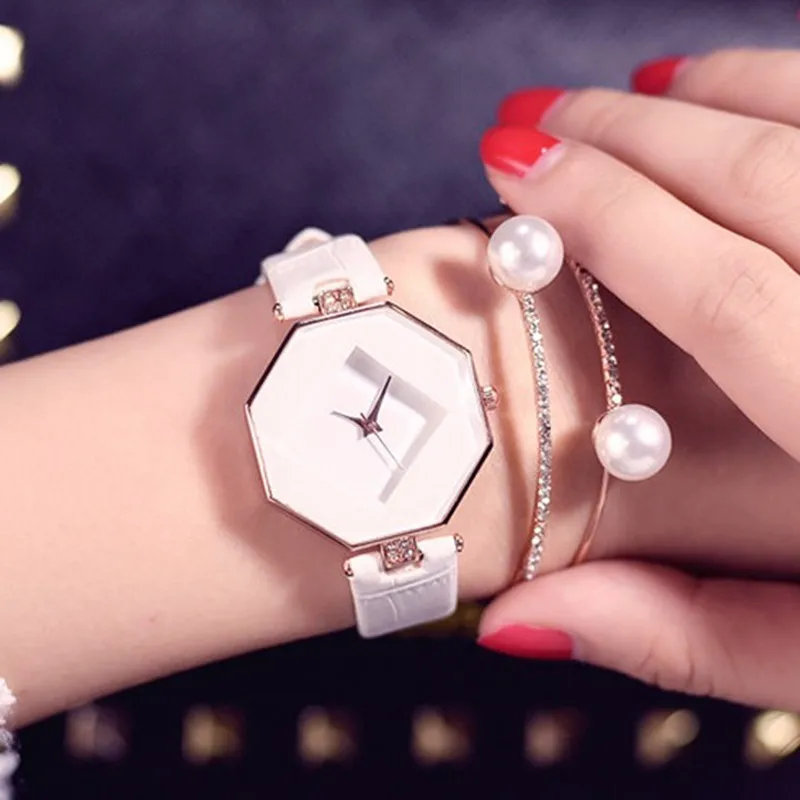 

Leather Band Clock Ladies Fashion Quartz Watch Women rhinestone Leather brand luxury fashion ladies zegarek damski reloj hombre