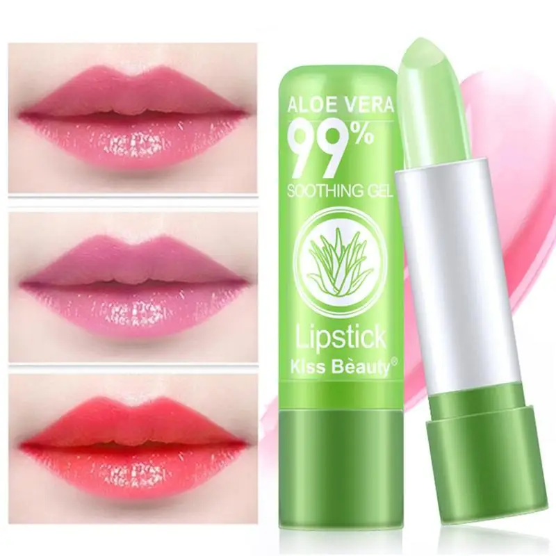 

1pc Moisture Lip Balm Long-Lasting Natural Aloe Veras Lipstick Color Mood Changing Long Lasting Moisturizing Lipstick