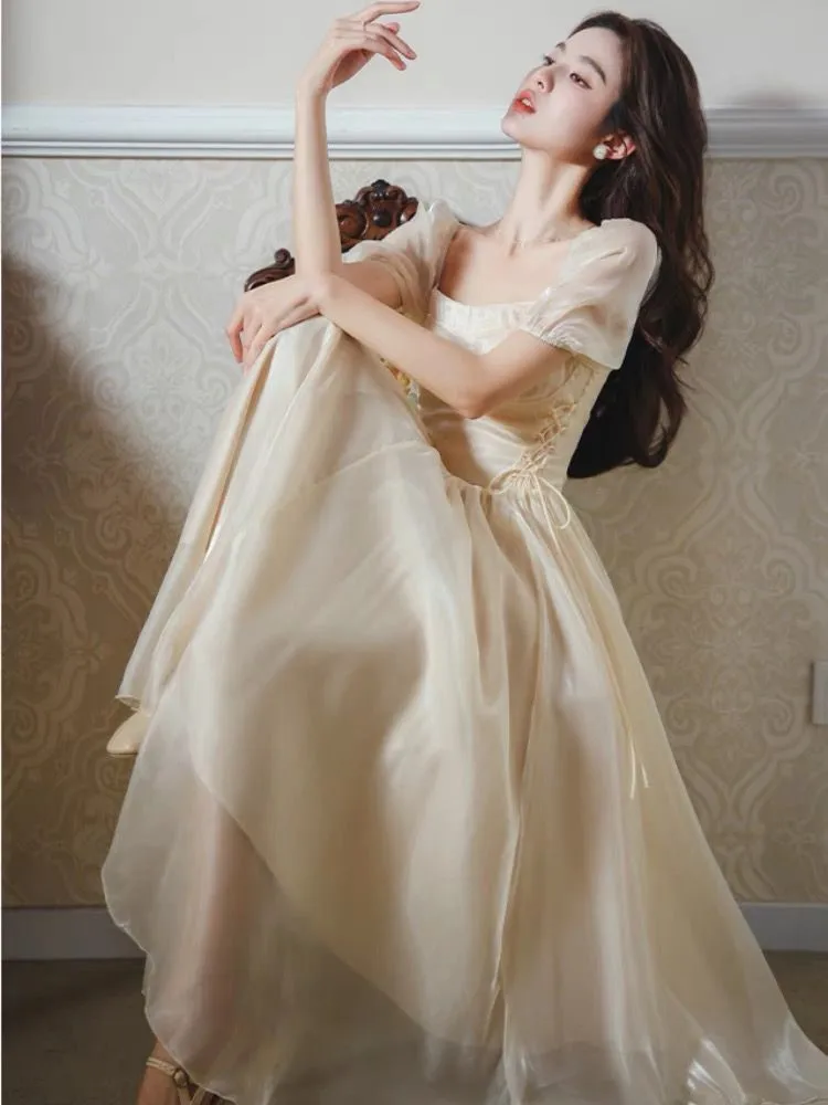 Женское летнее платье принцессы винтажное Бандажное с коротким