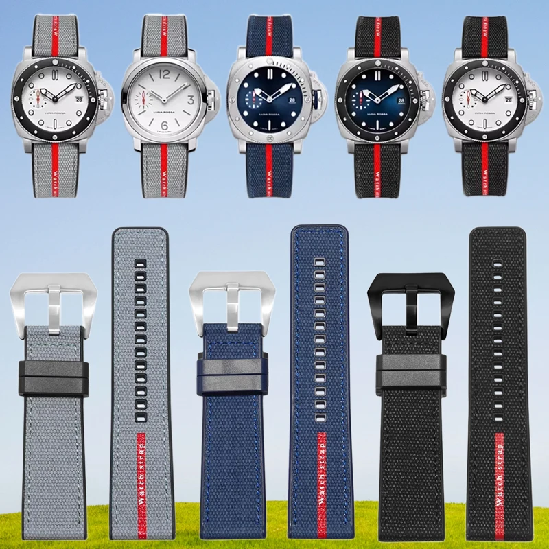 Фото Резиновый ремешок для часов 22 мм, 24 мм, 26 мм для Panerai Submersible Luna Rossa PAM1466 PAM1391 PAM1565, мужской водонепроницаемый браслет, ремешок для часов №2
