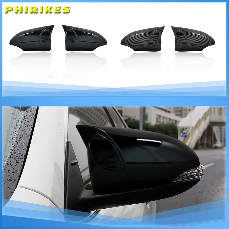 

2PCS Carbon Fiber /Chrome Rearview Mirrors Cover Cup For Toyota Avalon Venza Corolla C-HR CHR