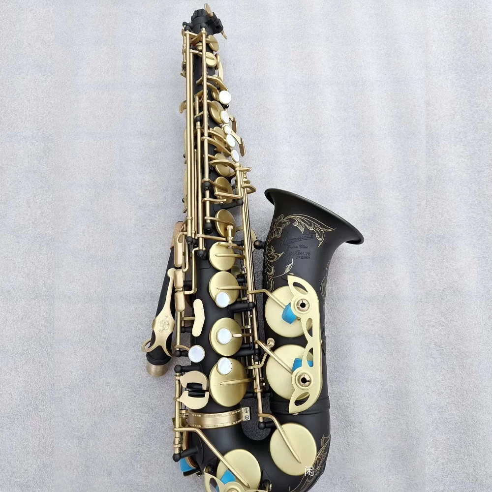 Черный альт-саксофон EB Tune латунь никелированный профессиональный плоская