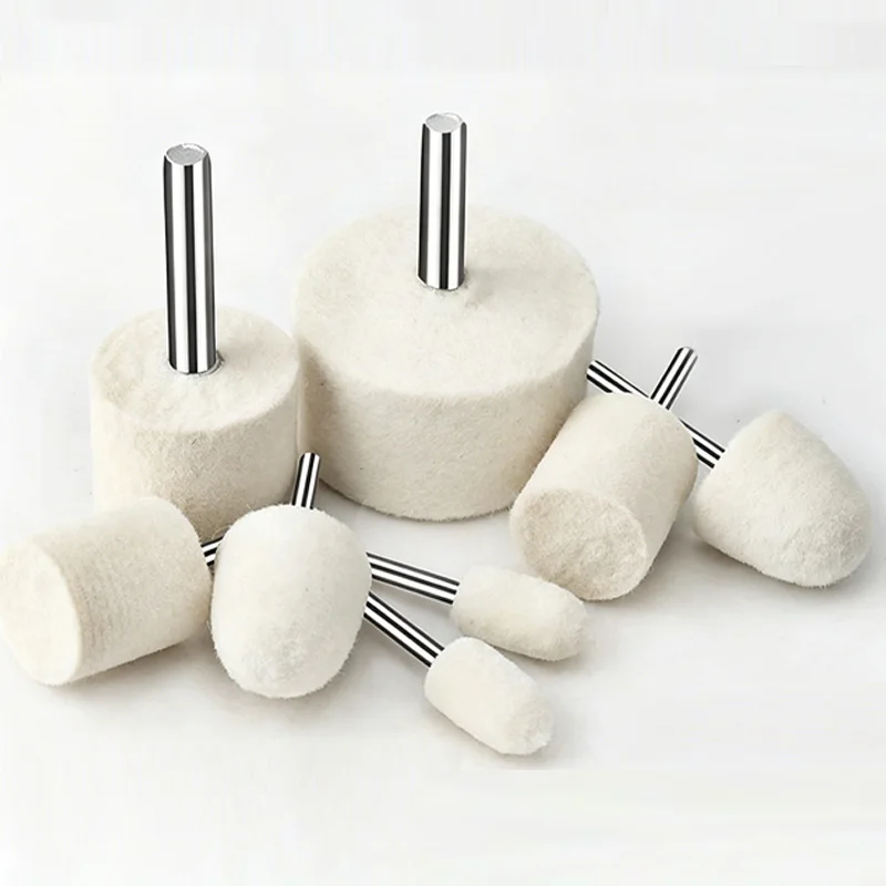Фото Набор из 5 шерстяных фетровых полировальных кругов с хвостовиком 6 мм, диаметром 16-40 мм, для шлифовки металлов, роторных инструментов, дрелей и электрических шлифовальных машин №4