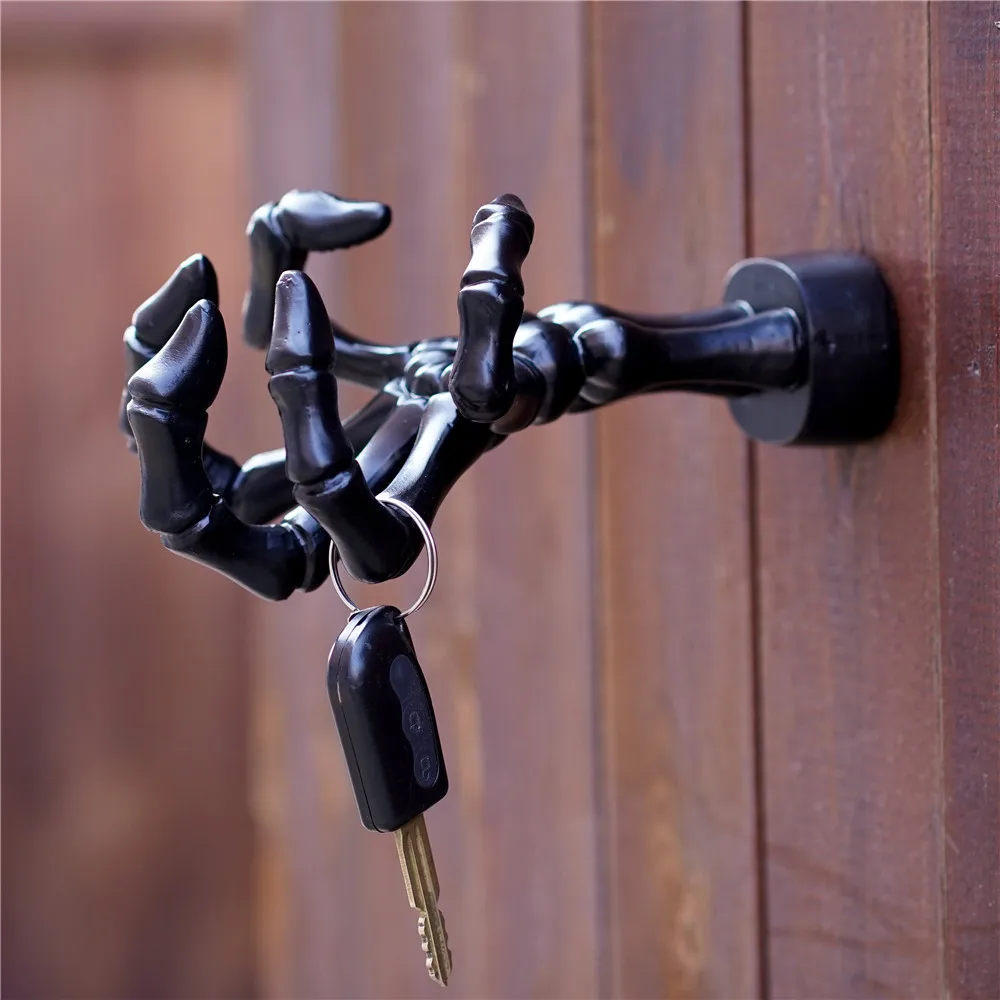 Black Ghost Hand Wall Hook Skull Claw Hanger Storage Rack Shelf Holder for Home Bedroom Bathroom Clothes Organization