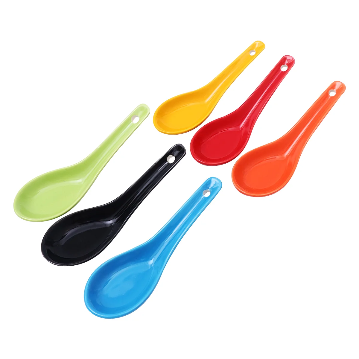 

6 Colorful Rice Spoon Chinese Soup Spoons Japanese Spoon Soup Spoon Buffet Serving Spoons Catering Spoon