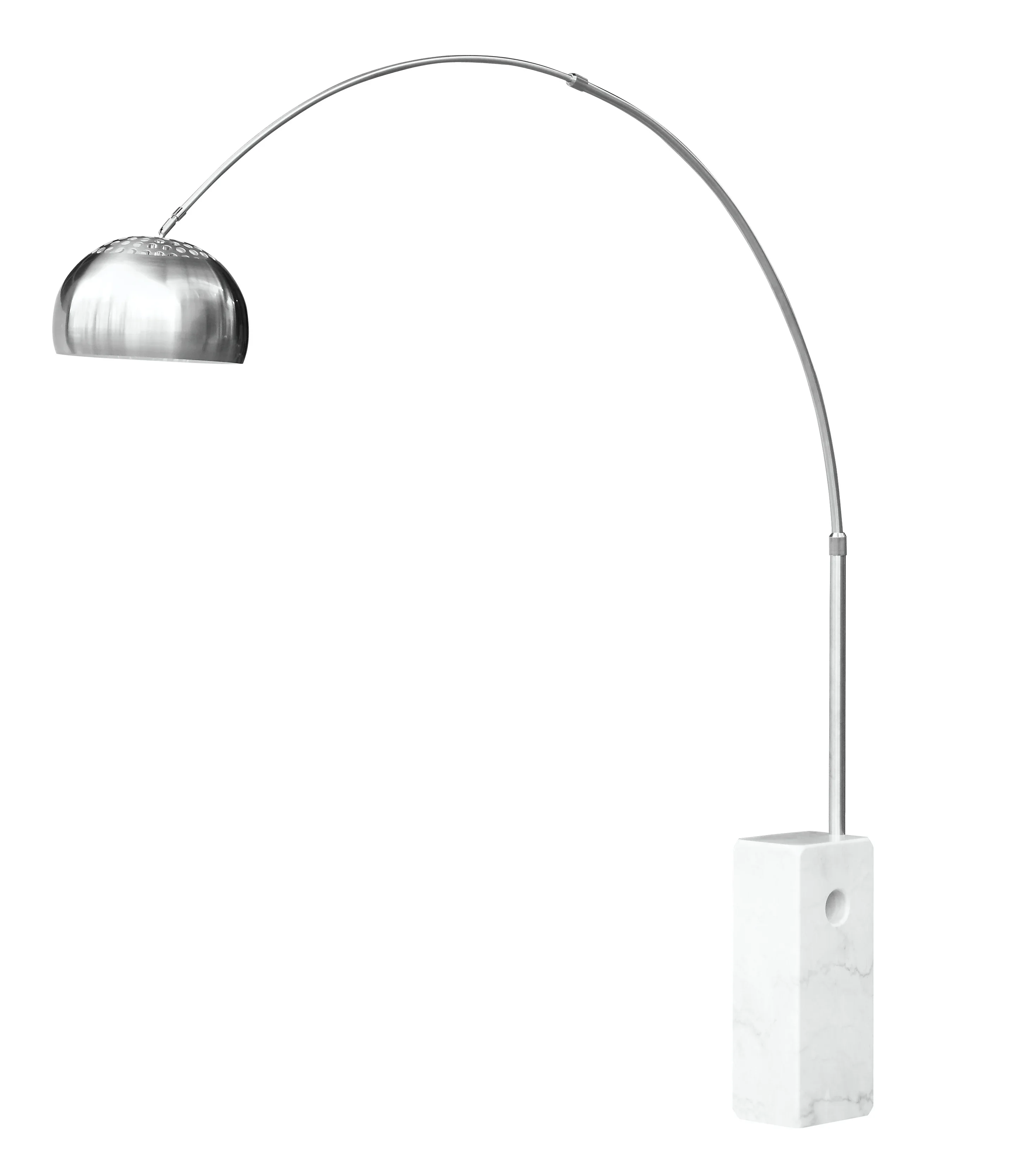 Современный торшер с мраморным основанием и дугой для гостиной