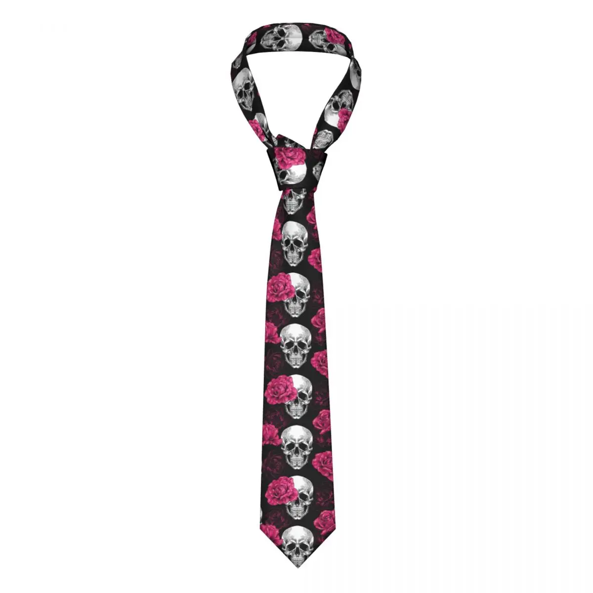 

Skulls And Pink Roses Tie For Men Women Necktie Tie Clothing Accessories