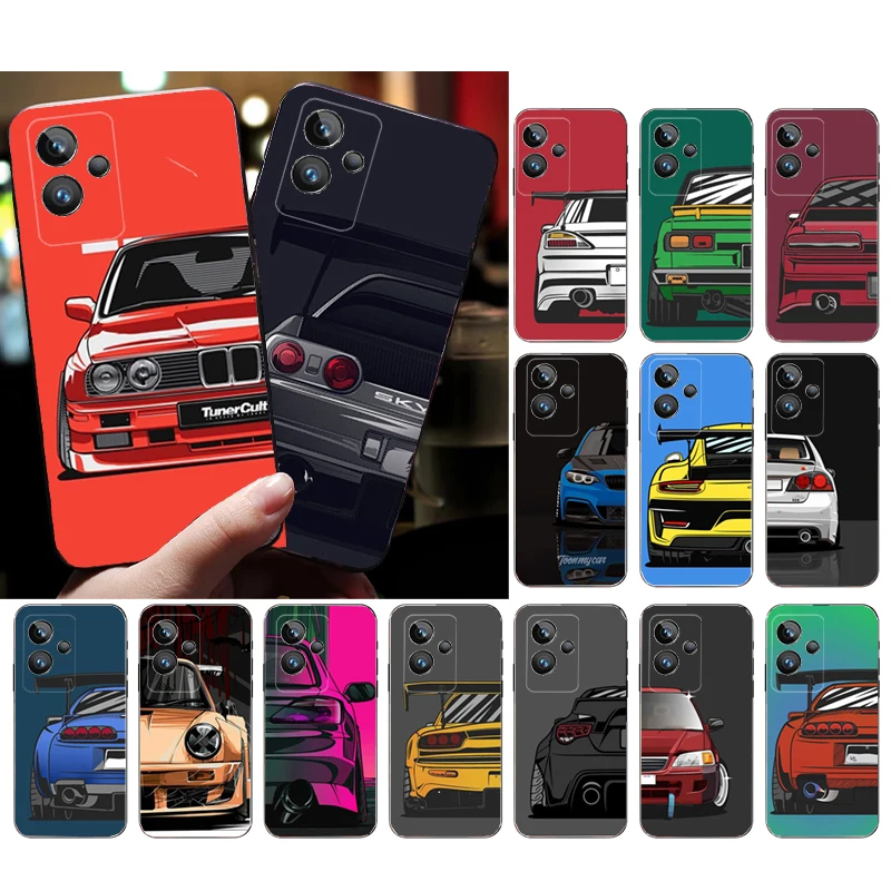 

Japan JDM Sport Car Phone Case for OPPO Realme 10 Pro Plus 9 8 7 6 Pro GT 2 Pro X2 Pro C21Y C11 X3 SuperZoom Funda