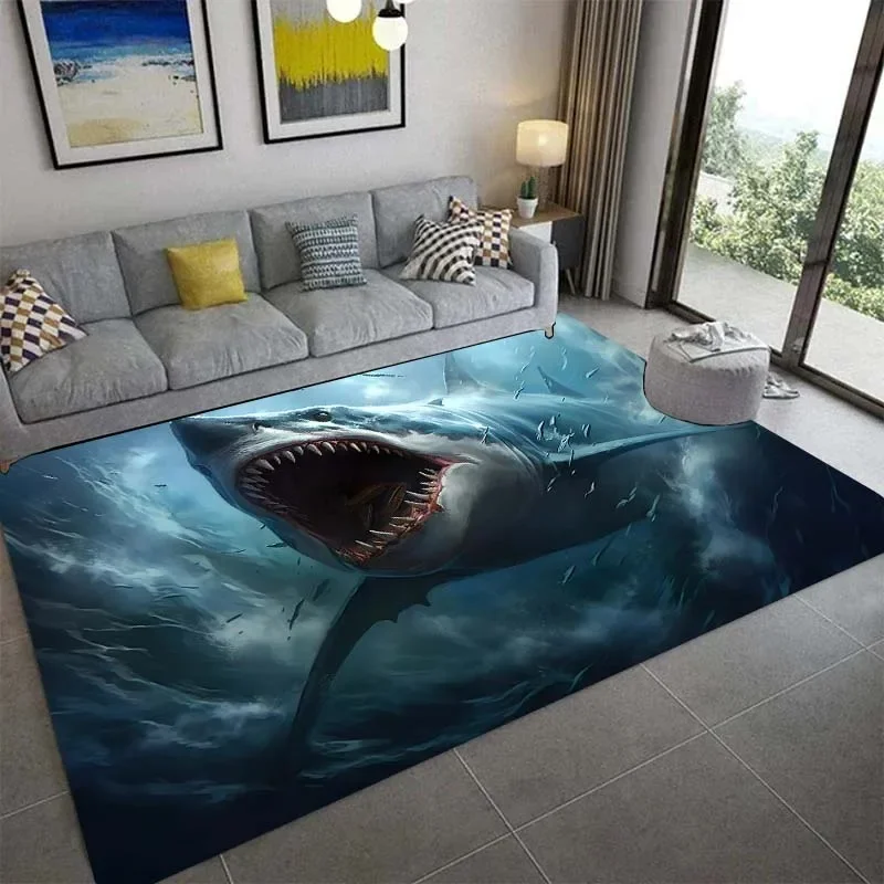 Ковер с 3D изображением акулы домашний декор для гостиной и спальни