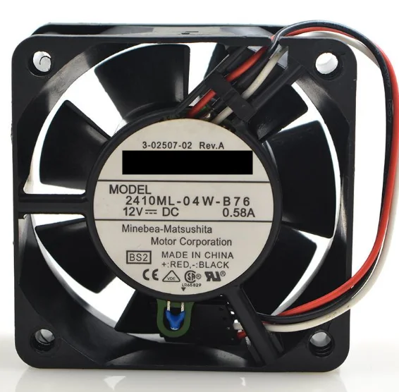 

New original 6025 12V 0.58A 2410ML-04W-B76 three-line intelligent temperature control cooling fan