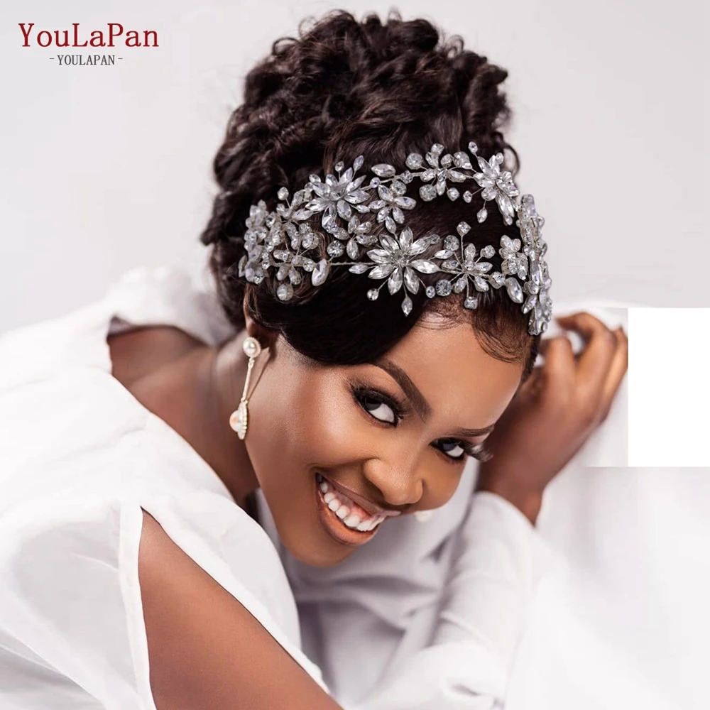 TOPQUEEN свадебный цветок с кристаллами головная повязка стразы головной убор