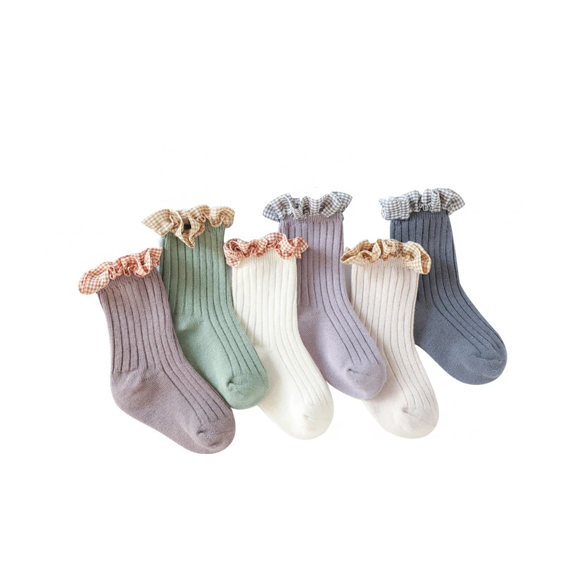 

Baby Socks Spring Autumn New Lace Toddler Girls Sock Newborn Babys Sock' Loose Mouth Combed Cotton Kids Socks' Clothes 0-8y